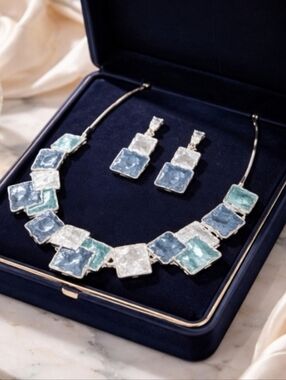 Boho Style Jewerly Set Geometric Design With Uneven Surface  3 pcs Set